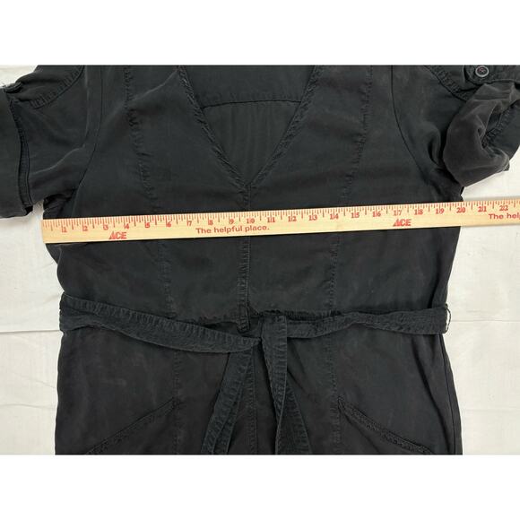 Pilcro Anthroplogie Washed Black V Neck SS Cargo Shirt Dress Size M - Picture 8 of 13